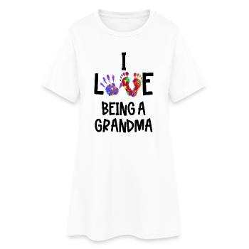Oma Statement Großmutter Pensionistin Alte Frau - Frauen T-Shirt-Kleid - Weiß - Vorne