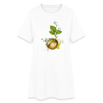 les graines tendres germent dans le sol - Robe T-shirt Femme - blanc - Devant