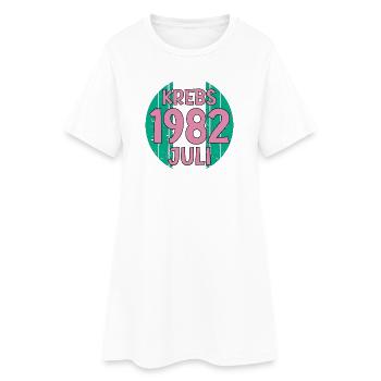 Geburtstag Sternzeichen Krebs Juli 1982 - Frauen T-Shirt-Kleid - Weiß - Vorne