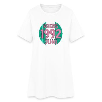 Sternzeichen Krebs Juni 1992 Geburtstag - Frauen T-Shirt-Kleid - Weiß - Vorne