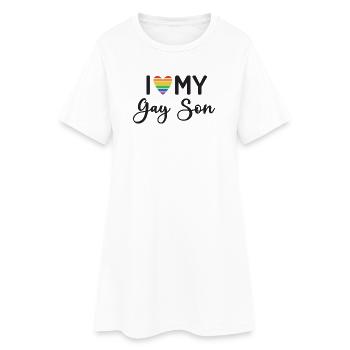J’aime mon fils gay - Robe T-shirt Femme - blanc - Devant
