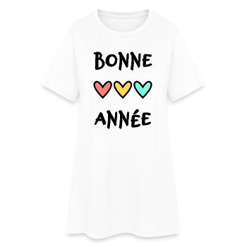 BONNE ANNEE. SAINT SYLVESTRE. NOUVELLE ANNÉE - Robe T-shirt Femme - blanc - Devant