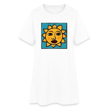 Soleil - Robe T-shirt Femme - blanc - Devant