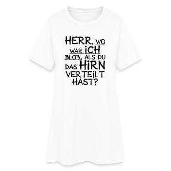 Hirn Gehirn Schlau Dumm - Frauen T-Shirt-Kleid - Weiß - Vorne