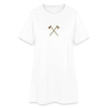 Axt gekreuzte Äxte - Frauen T-Shirt-Kleid - Weiß - Vorne