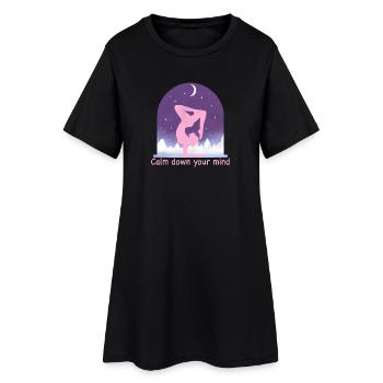 Yoga - Robe T-shirt Femme - noir - Devant