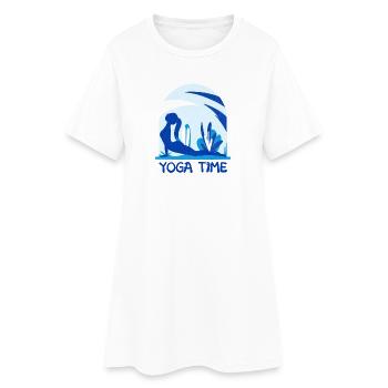 Yoga - Robe T-shirt Femme - blanc - Devant