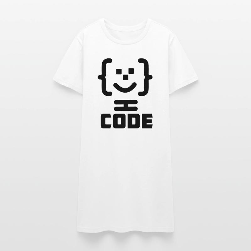 Logo du code du programmeur principal avec texte CODE Robe T-shirt Femme