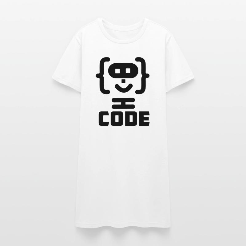 Hacker-Programmierer-Code-Logo mit Text CODE Frauen T-Shirt-Kleid
