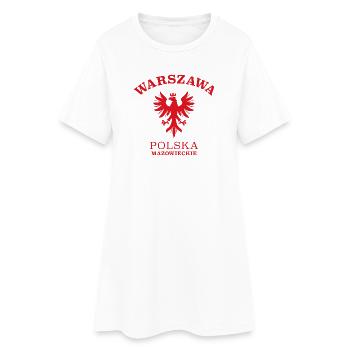 WARSZAWA Warschau Polen Polska - Frauen T-Shirt-Kleid - Weiß - Vorne