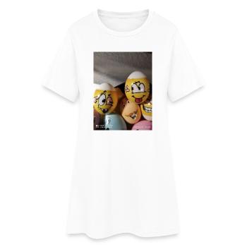 Jusi - Frauen T-Shirt-Kleid - Weiß - Vorne