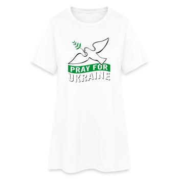 Pray for Ukraine with pigeon | Vectorgraphic - Women’s T-Shirt Dress - white - Front