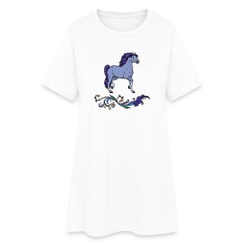 Fan de chevaux Islandais Amour des chevaux Chevaux islandais - Robe T-shirt Femme - blanc - Devant