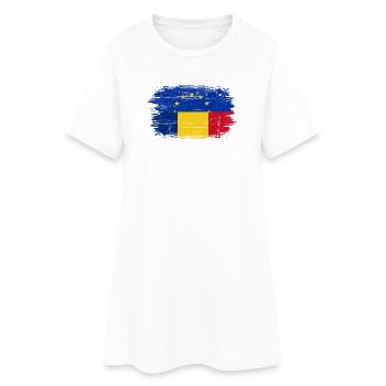 Des étoiles de l’UE sur le drapeau roumain - Robe T-shirt Femme - blanc - Devant