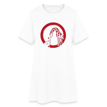 Amour de girafe et hérisson - Robe T-shirt Femme - blanc - Devant