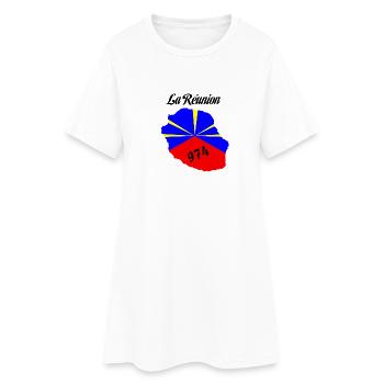 Réunion - Frauen T-Shirt-Kleid - Weiß - Vorne