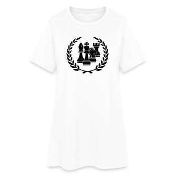 Pièces d’échecs en couronne de laurier - Robe T-shirt Femme - blanc - Devant