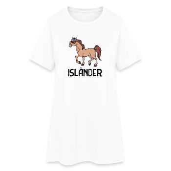 Isländer Pferdenarr Trab Islandpferde Spruch - Frauen T-Shirt-Kleid - Weiß - Vorne