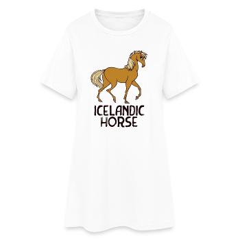 Chevaux islandais Cheval Idiot Chevaux islandais Dicton - Robe T-shirt Femme - blanc - Devant
