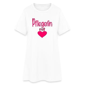 Pflegerin - Herz Symbol - Pflegefachfrau - DANKE - Frauen T-Shirt-Kleid - Weiß - Vorne