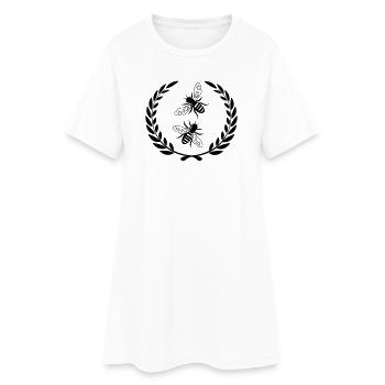 Abeilles en couronne de laurier - Robe T-shirt Femme - blanc - Devant