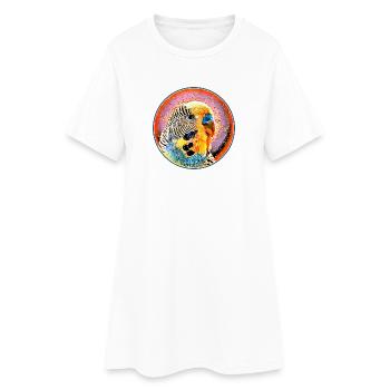 La perruche dans la bulle de savon - Robe T-shirt Femme - blanc - Devant