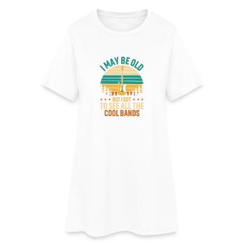 Gitarre und Nature Sunset Vibe - Frauen T-Shirt-Kleid - Weiß - Vorne