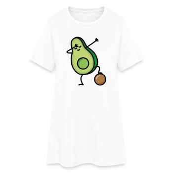 Dabbing Avocado Fußball Fußballspieler Keto Diët - Frauen T-Shirt-Kleid - Weiß - Vorne