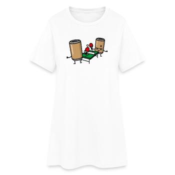 Lustige Bier Pong Tischtennis Bierdose Ping Pong - Frauen T-Shirt-Kleid - Weiß - Vorne