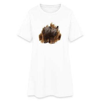 geschenkidee Tierliebhaber, Nashorn baby - Frauen T-Shirt-Kleid - Weiß - Vorne