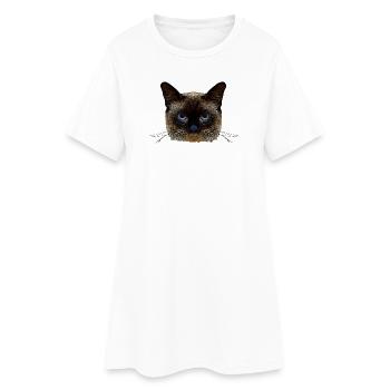 Siam katze, süße Tees, closing - Frauen T-Shirt-Kleid - Weiß - Vorne