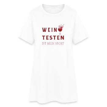 Wein Tester Design - Frauen T-Shirt-Kleid - Weiß - Vorne