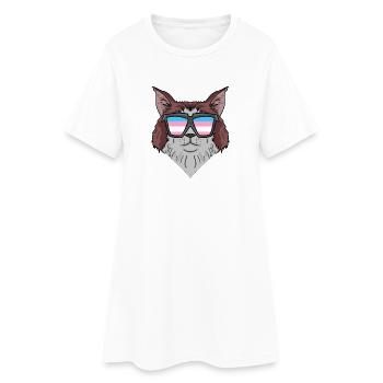 Transgenre Transsexuel Maine Coon Cat Cadeau - Robe T-shirt Femme - blanc - Devant