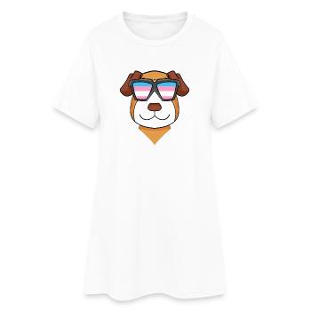 Chien transgenre Jack Russell Terrier - Robe T-shirt Femme - blanc - Devant