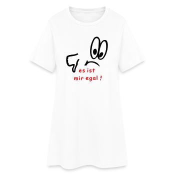 es ist mir egal, comic - Frauen T-Shirt-Kleid - Weiß - Vorne
