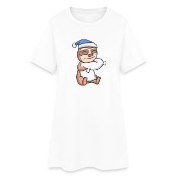 Bébé paresseux - Robe T-shirt Femme - blanc - Devant