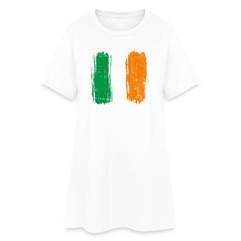 Italian Flag Brush Strokes - Women’s T-Shirt Dress - white - Front