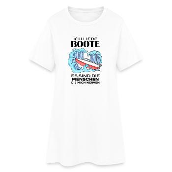 Motorboot Kapitän Bootsführerschein - Frauen T-Shirt-Kleid - Weiß - Vorne