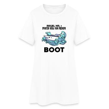Motorboot Kapitän Boot Boote Seefahrt - Frauen T-Shirt-Kleid - Weiß - Vorne