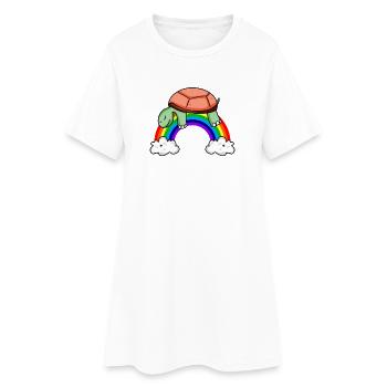 Tortue arc-en-ciel - Robe T-shirt Femme - blanc - Devant