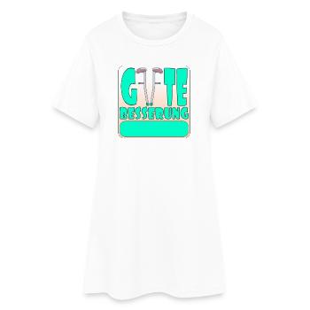Gute Besserung Krankenhaus - GEHHILFE - VORNAME - Frauen T-Shirt-Kleid - Weiß - Vorne