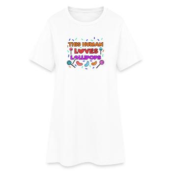 Candy Sugar Sweet Tooth Sweets Déclaration - Robe T-shirt Femme - blanc - Devant