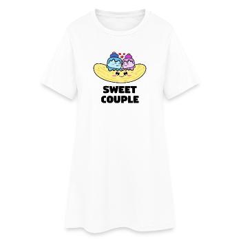 Bonbons Dessert Déclaration Snacking Calories - Robe T-shirt Femme - blanc - Devant