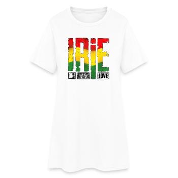 Vibrantes Reggae-Design mit Regenbogenfarben - Frauen T-Shirt-Kleid - Weiß - Vorne