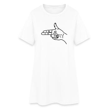 Handgestenpistole verängstigt Krieg - Frauen T-Shirt-Kleid - Weiß - Vorne