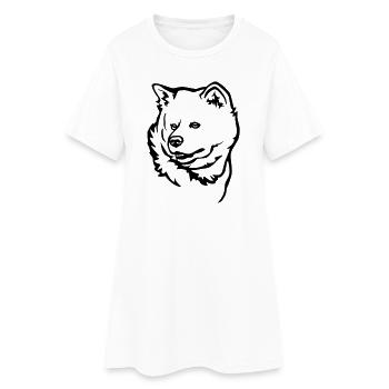 Tête d’Akita - Robe T-shirt Femme - blanc - Devant