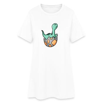 Motif Dino d’oeuf de dinosaure - Robe T-shirt Femme - blanc - Devant