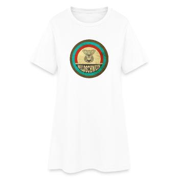 Wildschwein Vintage Design - Frauen T-Shirt-Kleid - Weiß - Vorne
