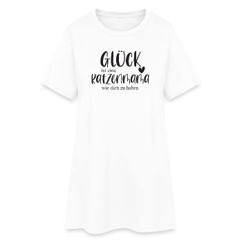 Katze Katzen Katzenmama Haustier Glück Geschenk - Frauen T-Shirt-Kleid - Weiß - Vorne