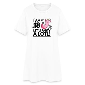 18. Geburtstag Axolotl Ich Bin 18 - Frauen T-Shirt-Kleid - Weiß - Vorne